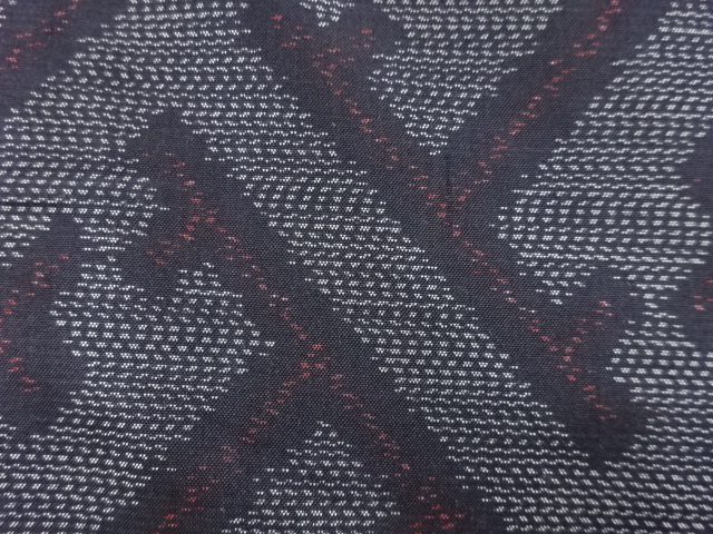 JAPANESE KIMONO / ANTIQUE KIMONO / DORO OSHIMA TSUMUGI / WOVEN ABSTRACT